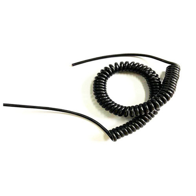 Özel Uzun Spiral Lanyard Siyah TPU Kapalı Bahar Kablo Talimi