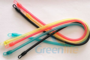 Gerilebilir Plastik Spiral Anahtar Tutucu Saydam Renkler Özelleştirilmiş Uzunluk