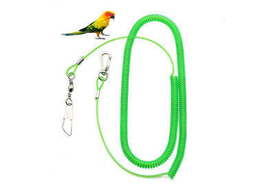 Yeşil Tel Bobin Papağan Tırmanma Halatı TPU Yapış Bir Ucu / Pin Tutucu Bir Ucu